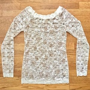 Free People Sheer Lace Top